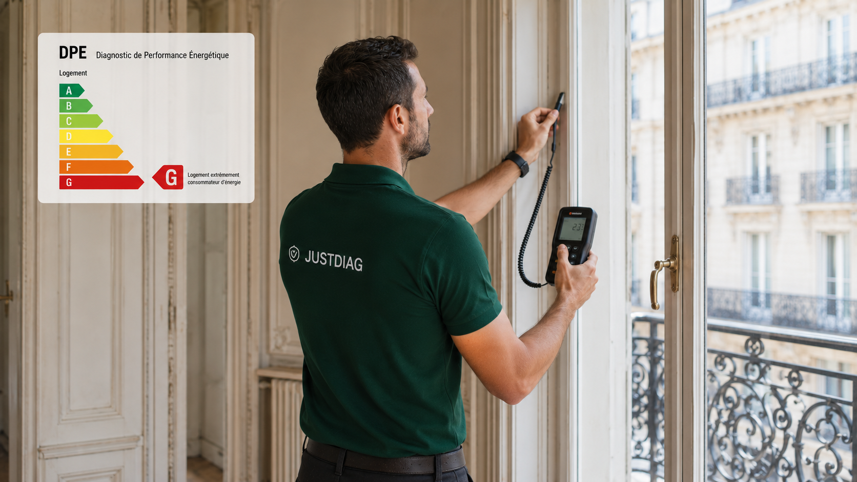 Logement classé G et diagnostic de performance énergétique réalisé par JUSTDIAG en 2026