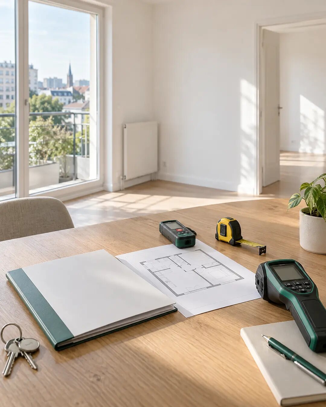 Appartement prêt à louer à Romainville avec dossier de diagnostics et appareil de mesure JUSTDIAG.